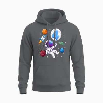 Kinder Astronaut 4. Geburtstag - Junge 4 Jahre Alt Kindergeburtstag Unisex Hoodie - Charcoal