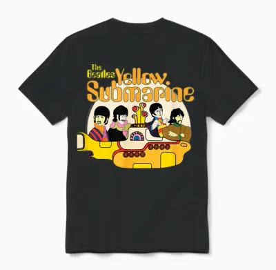 The Beatles - We All Live in a Yellow Submarine T-Shirt, Black Unisex T-Shirt - Black