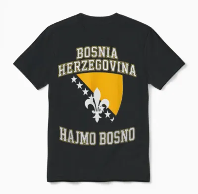 Proud Bosnia Dragon Hajmo Bosno Country Favorite Cheer Game Unisex T-Shirt - Black