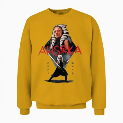 Star Wars Ahsoka Tano Jedi Hero Aurebesh Disney+ Unisex Sweatshirt - Gold