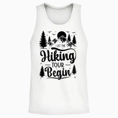 Let the Hiking Tour Begin - Funny Hiking Unisex Tank Top - White
