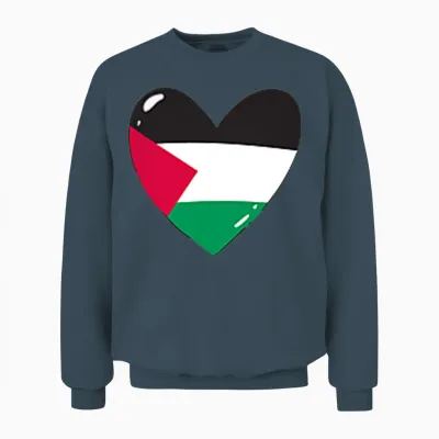 Free Palestine T-Shirt, Black, S Unisex Sweatshirt - Dark Heather