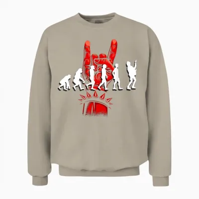 Heavy Metal Gifts Men Women Hard Rock Festival Devil T-Shirt, Black Unisex Sweatshirt - Sand
