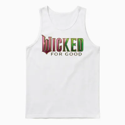 Wicked: for Good Pink to Green Logo Unisex Tank Top - White