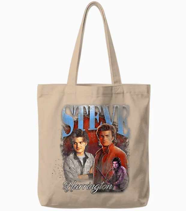 Stranger Things Steve Homage Tote Bags in Natural
