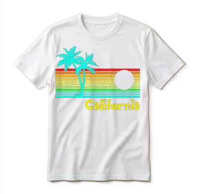 1980s Vintage Retro California Unisex T-Shirt - White