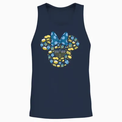 Disney Minnie Mouse Icon Hanukkah Chanukah Dreidel Menorah Unisex Tank Top - Navy