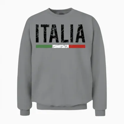 Italy Flag Vacation Travel Distressed Gifts Unisex Sweatshirt - Sport Grey
