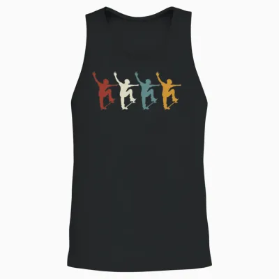Retro Vintage Skateboard Unisex Tank Top - Black
