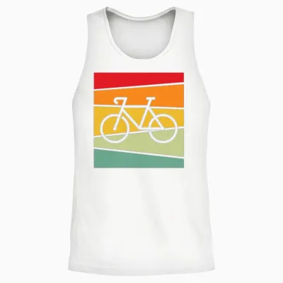 Bicycle Retro Unisex Tank Top - White
