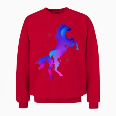 Galaxy Horses Horse Unisex Sweatshirt - Red