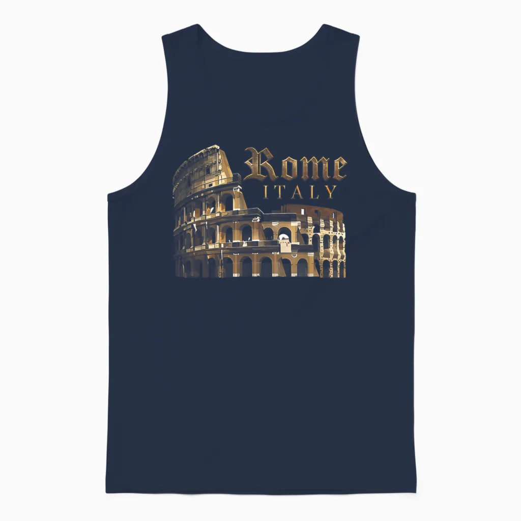 Retro Vintage Roma Italia Kolosseum Souvenirs Rom Italien Unisex Tank Top in Navy