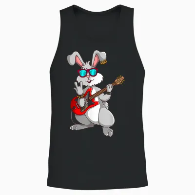 Ostern Hase Rockmusik Osterhase Unisex Tank Top - Black
