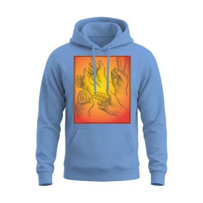 Sign Languages Fashion Design Unisex Hoodie - Carolina Blue