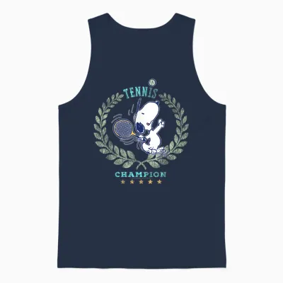 Snoopy Tennis Beagle Champion 86 Tournament Game Retro Unisex Tank Top - Navy