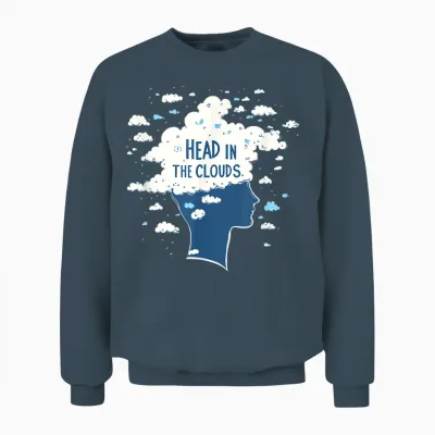 Discours « Perdus Dans Mes Pensées » Avec « La Tête Dans Les Nuages » Unisex Sweatshirt - Dark Heather