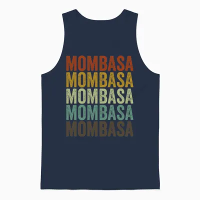Mombasa Kenya Retro Vintage Unisex Tank Top - Navy