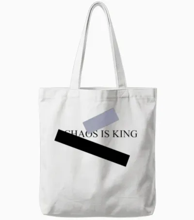 Chaos Is King Tote Bags - White