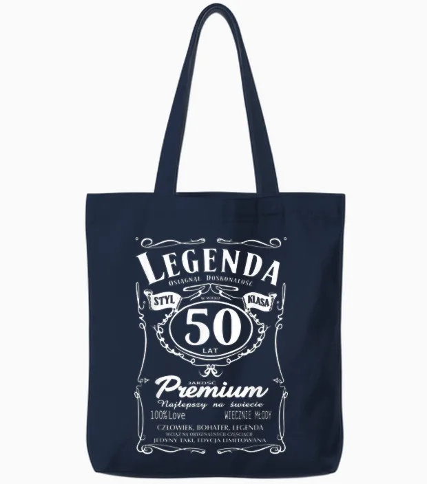 50 Urodziny 50 Lat Polska Koszulka Urodzinowa Prezent Polish Tote Bags in Navy