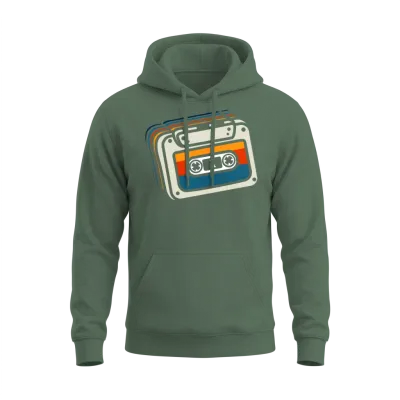 Retro Music Unisex Hoodie - Military Green
