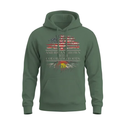 American Grown Colorado Roots Unisex Hoodie - Military Green