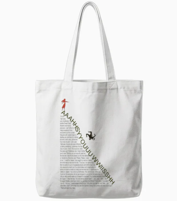 Spiral History Typography Tote Bags in White