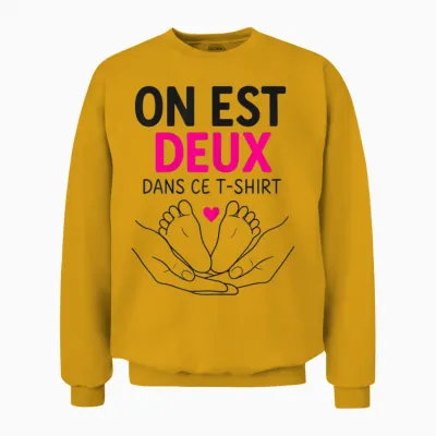 Pregnancy Announcement One Is Two in This Unisex Sweatshirt - Gold