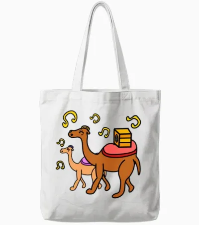 Funny Cartoon Camels Tote Bags - White