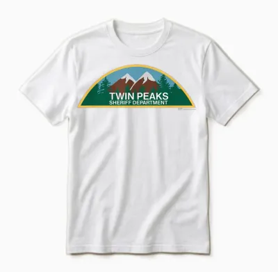 Twin Peaks Sheriff Department T-Shirt, Black Unisex T-Shirt - White