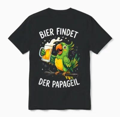 Bier Findet Der Papageil Unisex T-Shirt - Black