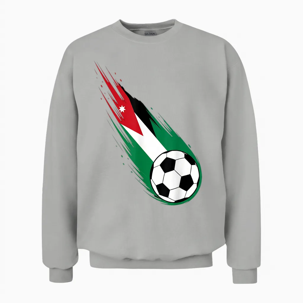 Hashemite Kingdom of Jordan Flag Graphic Pride Heritage Unisex Sweatshirt in Ash
