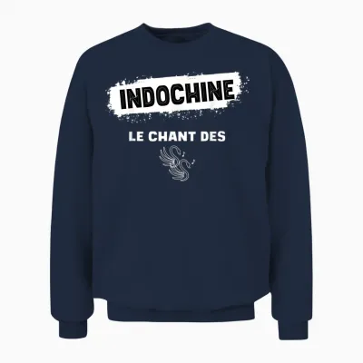 Indochine Swans Men Women and Children T-Shirt, Black, S Unisex Sweatshirt - Navy