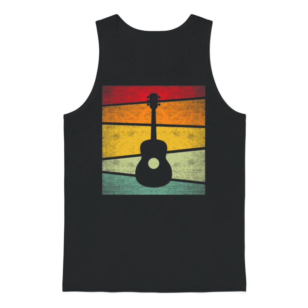 Guitar Retro Unisex Tank Top - Black
