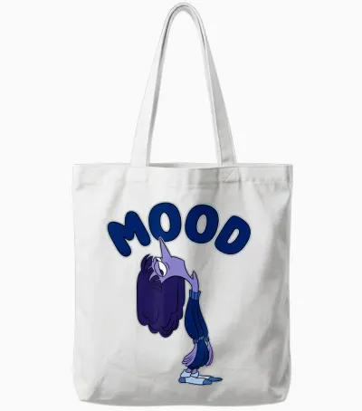 Disney Pixar Inside Out 2 Mood Ennui Bored Retro Shot Tote Bags - White