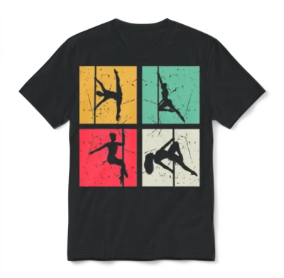 Pole Dance Silhouette - Pole Dancer Pole Dancing Unisex T-Shirt - Black