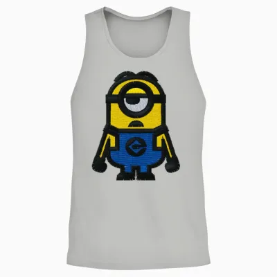 Minions Embroidery Unisex Tank Top - Ash