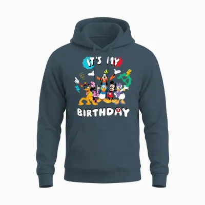 Disney Jr. Mickey & Friends "it's My Birthday" Party Unisex Hoodie - Dark Heather