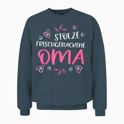 Proud Newborn Grandma Omi Gandma Funny Grandma T-Shirt, Black Unisex Sweatshirt - Dark Heather