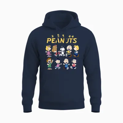 Peanuts - Friends Group Unisex Hoodie - Navy