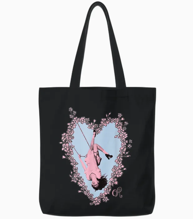 Official Photo Olivia Rodrigo Heart Swing Tote Bags in Black