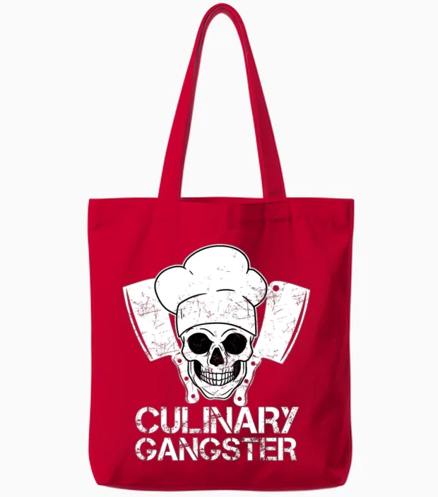 Culinary Gangster Cook Cooking Restaurant Tote Bags in Red