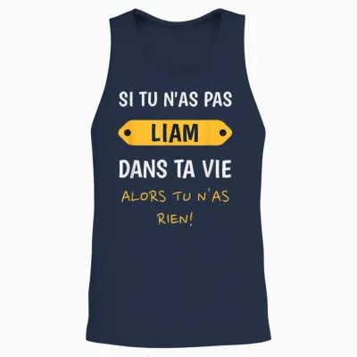 Liam Humour Name Man Liam Custom Gift Liam Unisex Tank Top - Navy