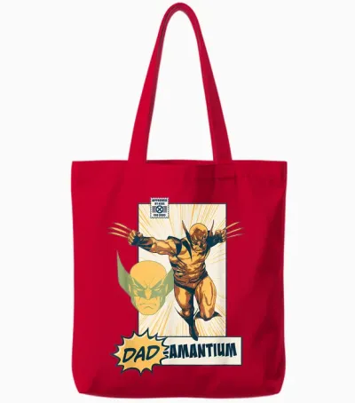 Marvel X-Men Wolverine Dad-Amantium Father's Day Retro Tote Bags - Red