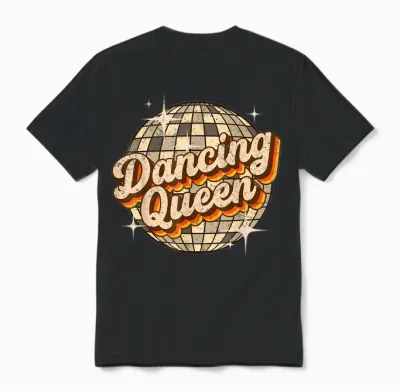 Dancing Queen Retro Discokugel Unisex T-Shirt - Black