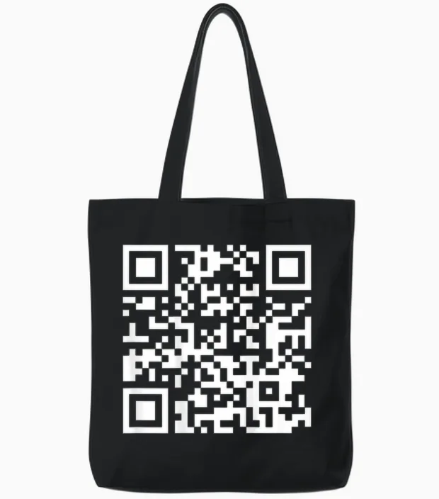 (auf Der Rückseite) Lustiger Qr Fck off Code Spruch Zitat Für Männer Frauen Tote Bags in Black
