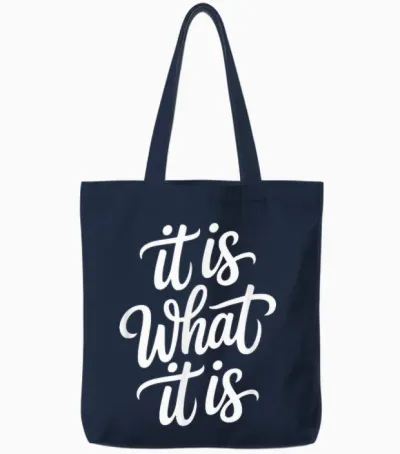 Lustiger Denglisch Spruch It Is What It Is Tote Bags - Navy
