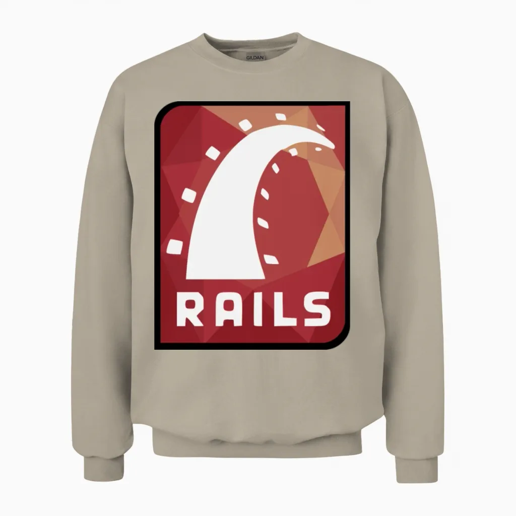 Ruby on Rails Logo Unisex Sweatshirt in Sand