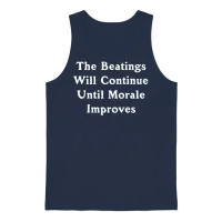 The Beatings Will Continue Music Unisex Tank Top - Navy – 1