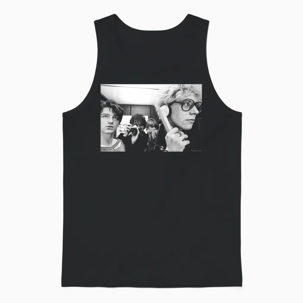 U2 Band Phone Photo 1980 of Virginia Turbett T-Shirt, Black Unisex Tank Top in Black