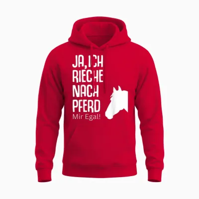 Ja Rieche Nach Pferd Egal Pferde Sprüche Reiterin Geschenk Unisex Hoodie - Red